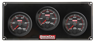 QuickCar Redline 3-Gauge Panel Oil Pressure Water Temperature Oil Temperature 69-3011