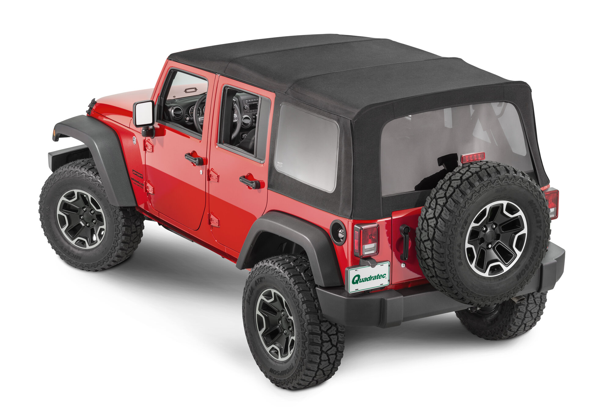 QuadraTop Complete Soft Top in Black Twill for 07-18 Jeep Wrangler JK Unlimited 4-Door