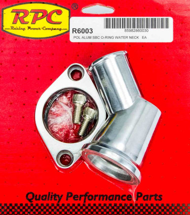 66-75 Chevy V8 Alum 45 Deg Water Neck Polished R6003
