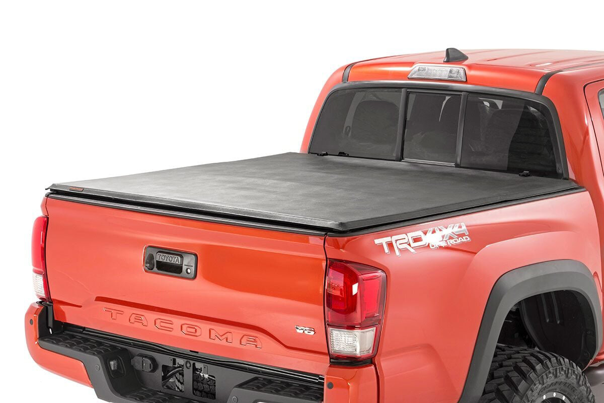 Rough Country 41716501A Soft Tri-Fold Bed Cover for 16-23 Toyota Tacoma with 5' Bed