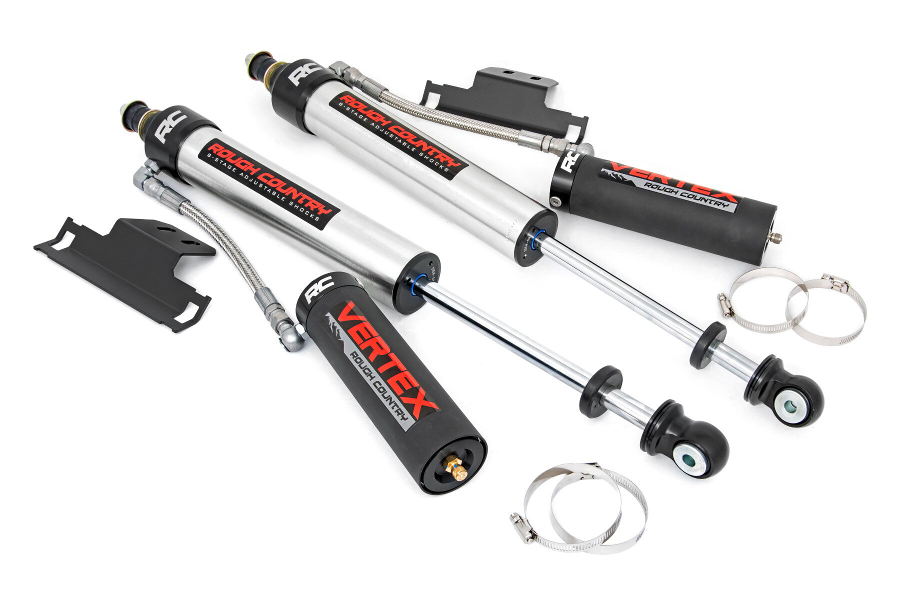 Rough Country 699010 Vertex 2.5 Reservoir Rear Shocks for 05-23 Toyota Tacoma with 3" lift