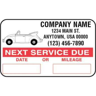 John Dow Industries SCL-1000 Logo Service Reminder Sticker - Roll 1,000