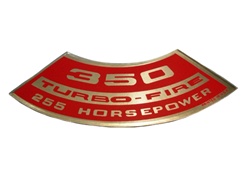 Camaro Air Cleaner Decal, 350 Turbo Fire 255 Horsepower