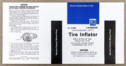 Camaro Space Saver Spare Tire Inflator Bottle Decal, E78 x 14 For Red Bottles 486506