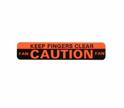 Camaro Radiator Support Fan Shroud Caution Fan Decal, Orange