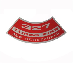 Camaro Air Cleaner Decal, 327 Turbo-Fire 350 Horsepower