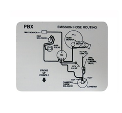 1992 Camaro 5.0 Emission Hose Routing Decal, Code PBX