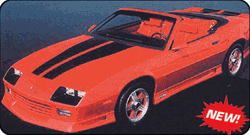 1991 - 1992 Camaro Convertible Decal Stripe Set for Hood and Trunk Deck Lid, Choose Color