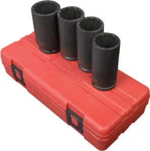 Spindle Nut Deep Impact Socket Set - 4 pc, 12 Point - 1/2 inDR. 2837