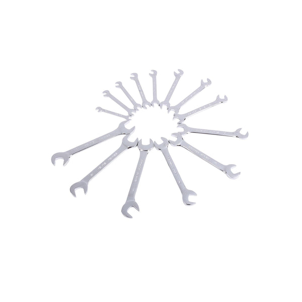 Sunex 14-Piece Metric Angle Head 6mm-19mm Wrench Set, Full Polish