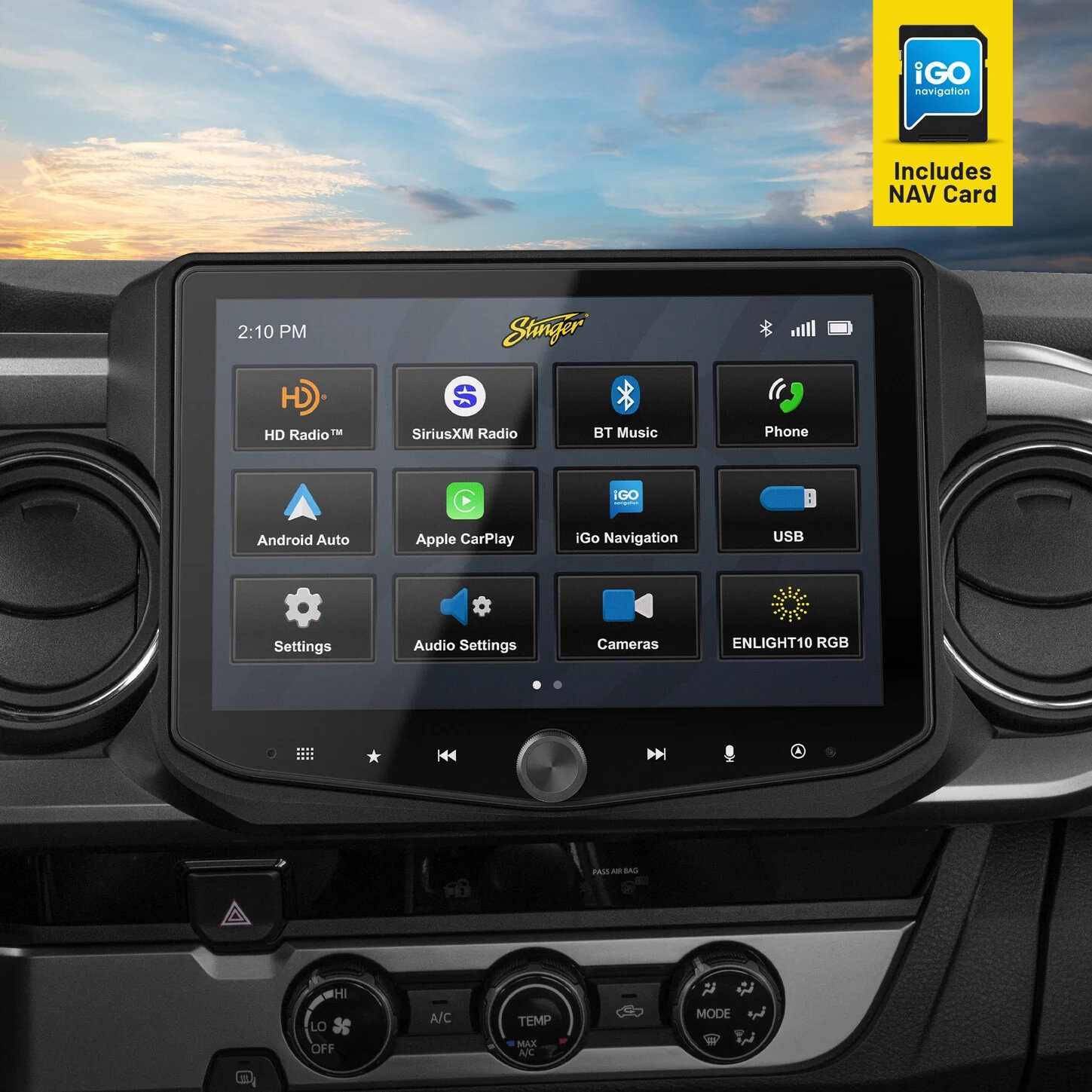Stinger RB10TAC16X HORIZON1010" Plug-and-Play Radio Kit w/Nav Card for 16-23 Toyota Tacoma
