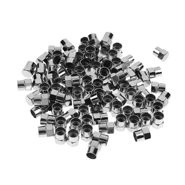 Chromed Plastic Sealing Long Skirted Cap, 100 Per Box TMRTI116