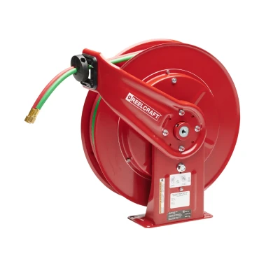Reelcraft TW7450 OLPT 1/4 in. x 50 ft. Twin Line Welding Hose Reel T-Grade