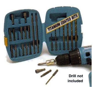 25 PC Quik Change DrillandBit Set with Titanium Coating