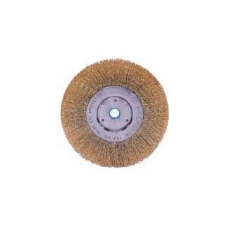 6in. Narrow Crimped Wire Wheel, .0118 Brass, 5/8in -1/2in A.H.