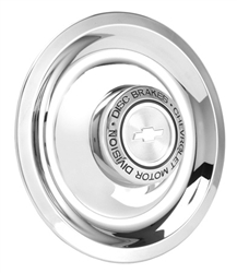 Camaro Chevy Rally Wheel Flat Cap with Chevrolet Motor Division Disc Brakes, Each