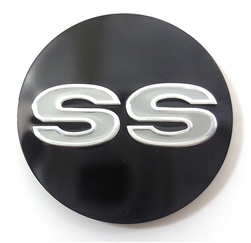 Camaro Center Cap Sticker Decal with RAISED Silver "SS" Logo, 1 3/4 Inch, OE Style