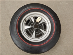 Goodyear Speedway Wide Tread Polyglas NON DOT Redline Tire and Rallye Wheel, Used Vintage Original