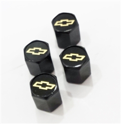 Air Valve Stem Caps with Gold Bowtie, Set of 4