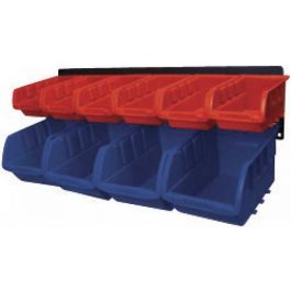Performance Tool 10 pc Storage Bins with Wall-Mount Rack