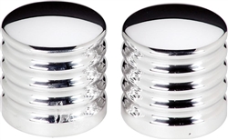 Universal Custom Windshield Wiper Delete Post Cover Caps, Polished Billet Aluminum RIBBED STYLE, PAIR
