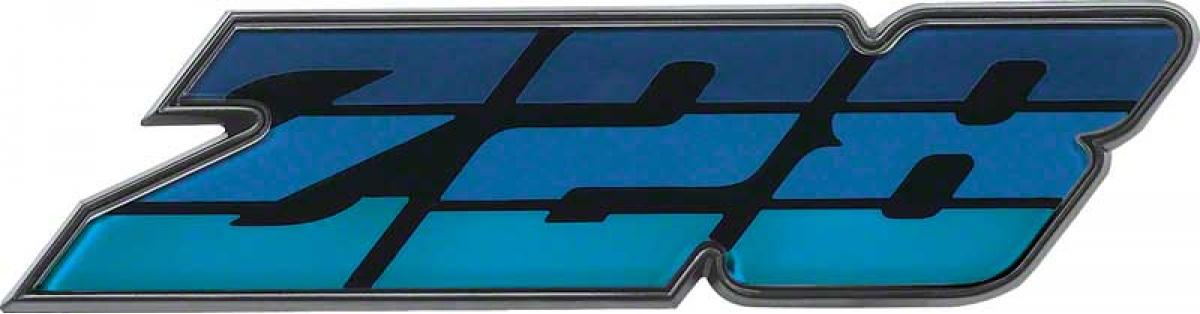 1980 Camaro, Z28 Front Grill Emblem, Tri-Color Blue