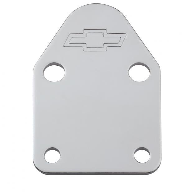 Proform Fuel Pump Block-Off Plate, Chrome with Bowtie Logo, Fits SB Chevy V8 Engines 141-210