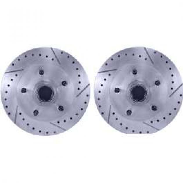 Camaro Brake Rotors, Front, Drilled & Slotted, 1967-1969
