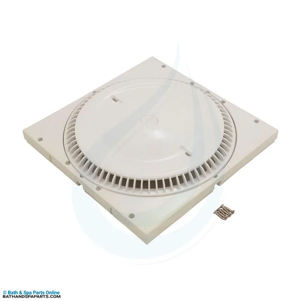 Afras 12″ x 12″ Square Main Drain Grate White w/SS Screws (10064ACW)