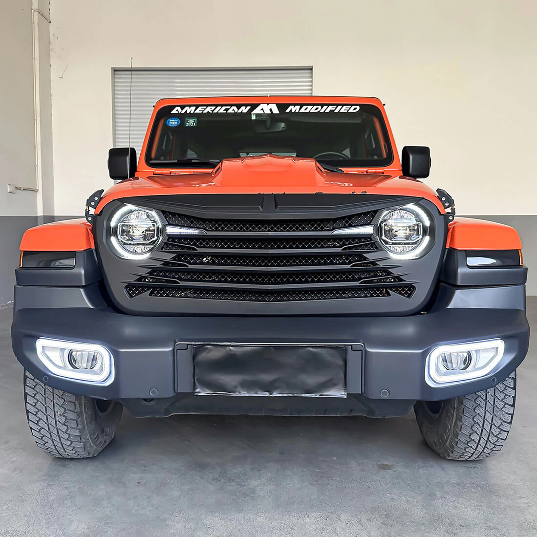 American Modified Tomahawk Grille for 18-25 Jeep Wrangler JL & Gladiator JT W/O TrailCam