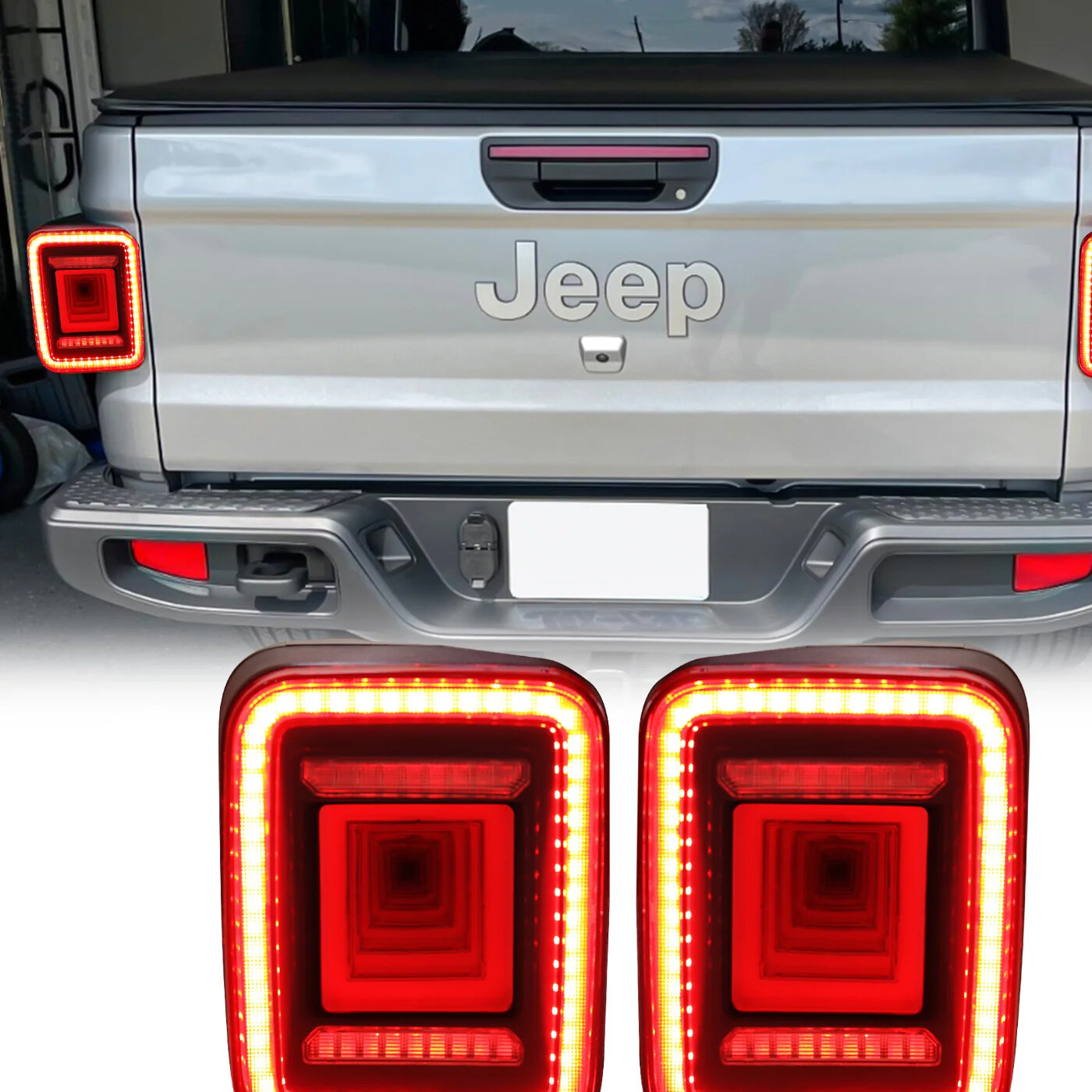American Modified Tunnel Tail Lights for 20-26 Jeep Gladiator JT