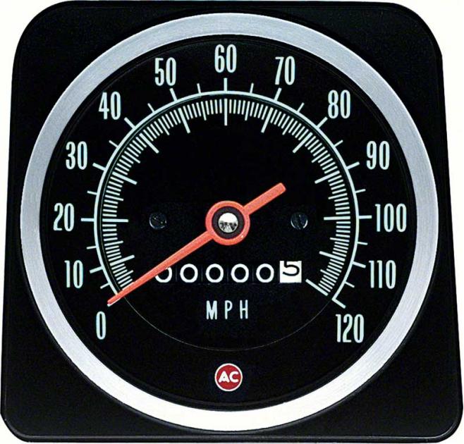 1969 Camaro, Speedometer, 120 MPH, without Speed Warning, GM Licensed