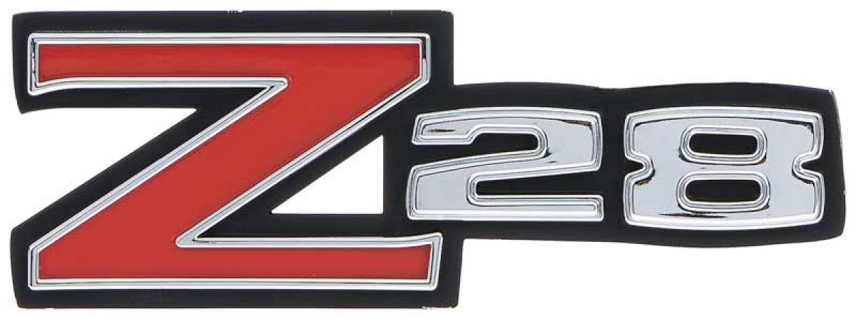 1970-73 Chevrolet Camaro, "Z28" Grill Emblem, with Hardware, GM Licensed