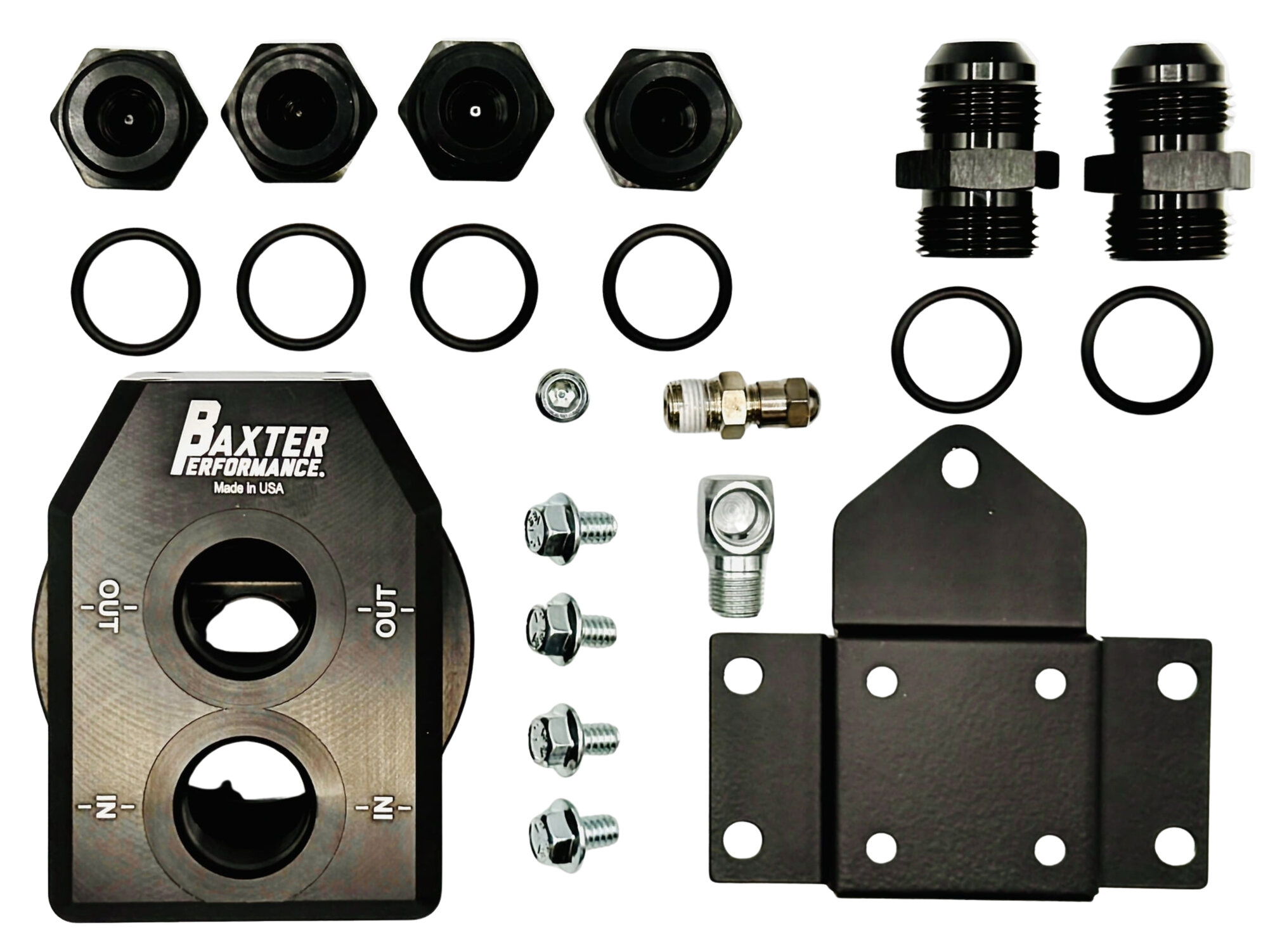 Baxter Performance RU-303-BK 6-Port Remote Oil Filter Mount