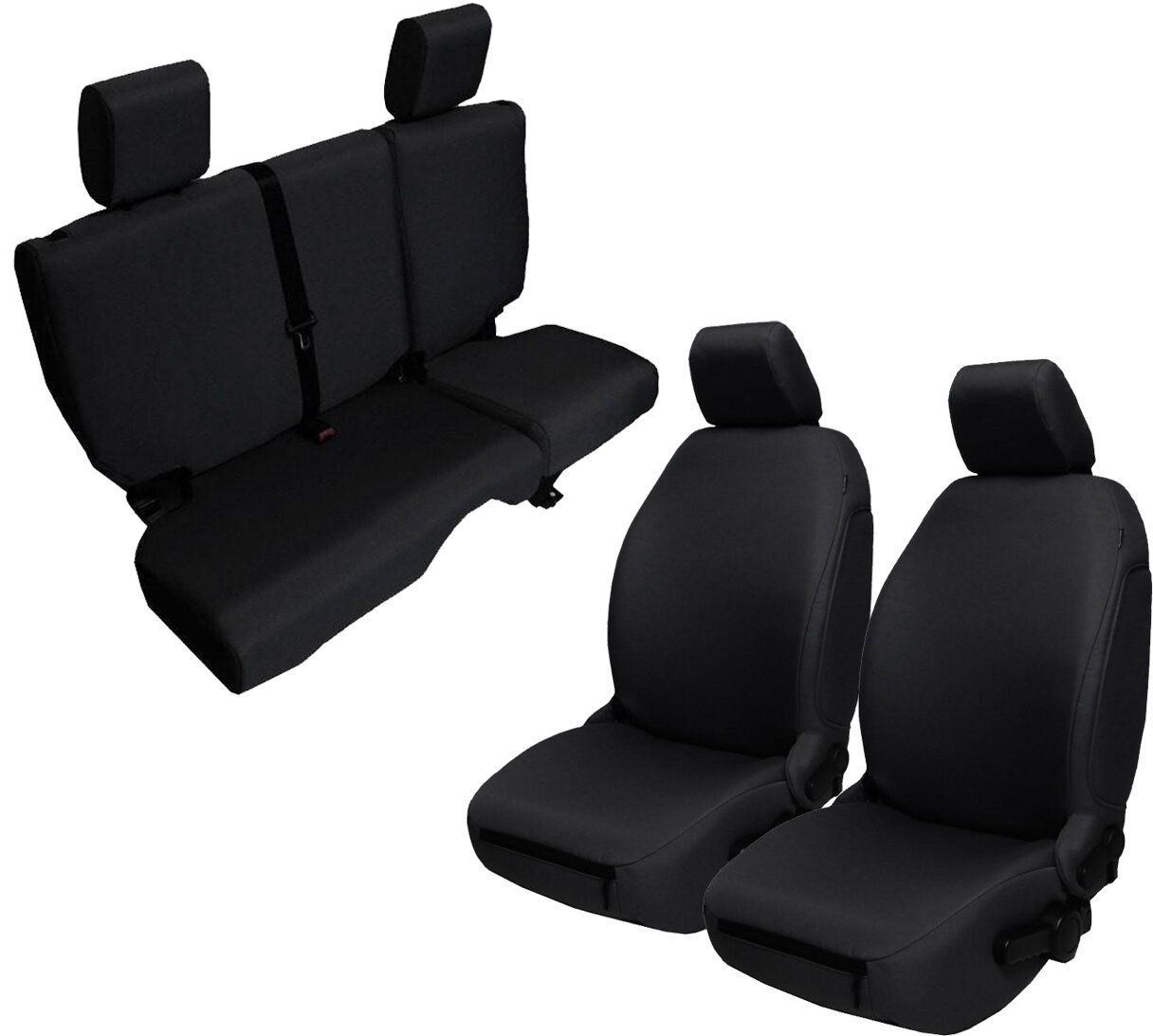 Bartact Baseline Performace Seat Covers in Black for 2007 Jeep Wrangler JK Unlmmited 4-Door