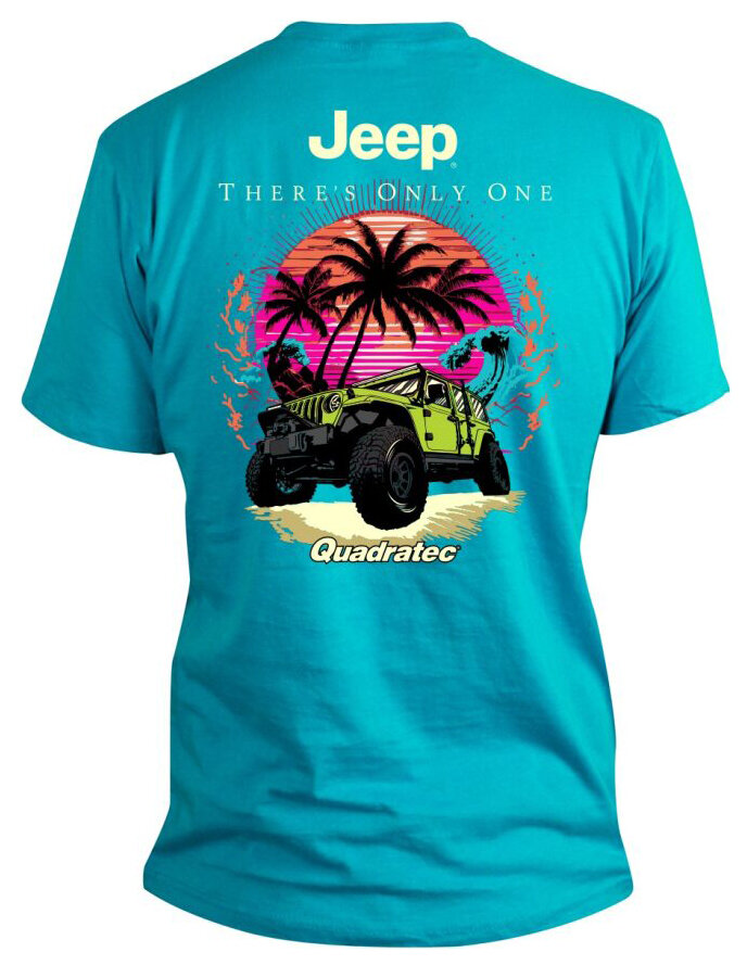 Quadratec 90017-0160 Jeep Wild Beach T-Shirt in Blue - Small