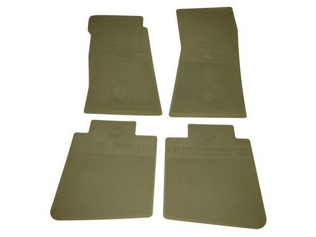 Floor Mats, Rubber, OE Style Bow Tie, Ivy Gold, 4-piece, GM Licensed Reproduction