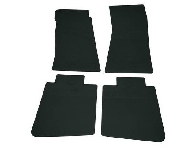 Floor Mats, Rubber, OE Style Bow Tie, Dark Green, 4-piece, GM Licensed Reproduction