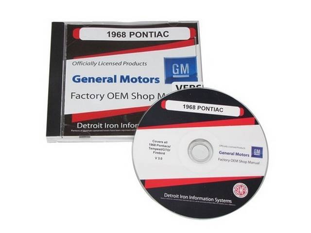 Shop Manual on CD, 1968 Pontiac, Incl 1968 Pontiac service and Fisher body manuals, 1946-75 Pontiac parts manual