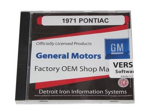 Shop Manual on CD, 1971 Pontiac, Incl 1971 Pontiac service and Fisher body manuals, 1946-75 Pontiac parts manual
