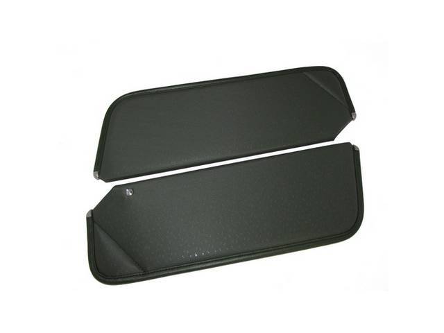 SUNVISOR SET, Green, Perforated Grain, 1 Pin Style w/ set screw (screw will face down on RH side, up on LH side, just like original), Repro