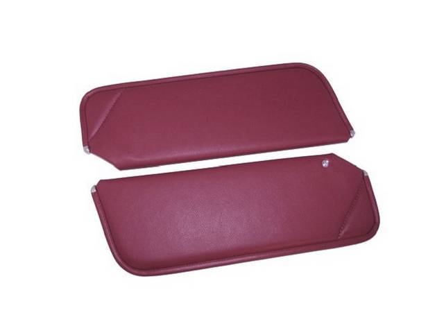 SUNVISOR SET, Firethorn, Madrid Grain, 1 Pin Style w/ set screw (screw will face down on RH side, up on LH side, just like original), Repro