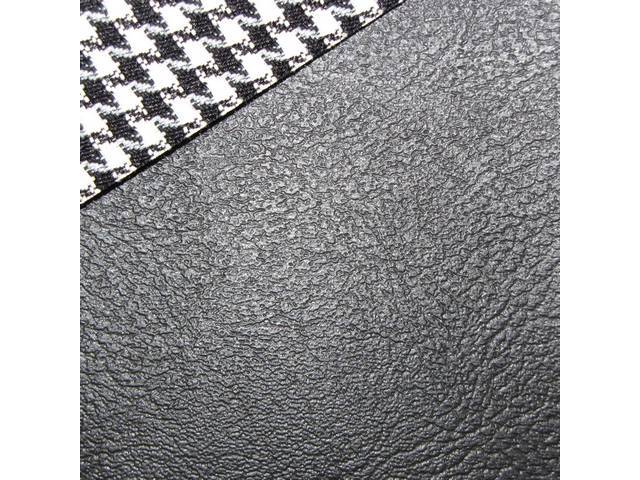 Restoration Quality Front Bucket and Rear Bench Upholstery Set, Deluxe Houndstooth, Black, Reproduction for (1968)