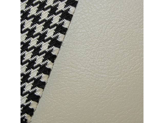 Restoration Quality Front Bucket and Rear Bench Upholstery Set, Deluxe Houndstooth, Ivory, Reproduction for (1968)