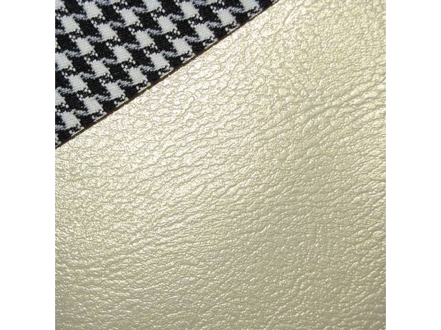 Restoration Quality Front Bucket and Rear Bench Upholstery Set, Deluxe Houndstooth, Parchment / Pearl Metallic, Reproduction for (1968)