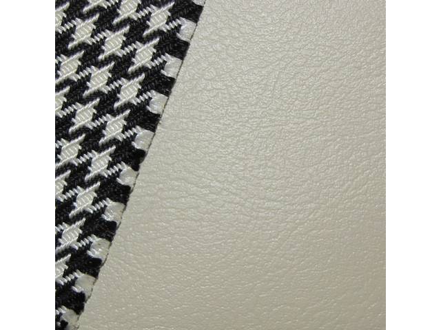 Restoration Quality Front Buckets and Rear Seat Upholstery Set, Deluxe Houndstooth, Ivory, Reproduction for (1969)
