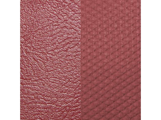 UPHOLSTERY SET, Front Buckets, Std, Red, Madrid Grain Vinyl W/ Laredo Grain Vinyl Inserts