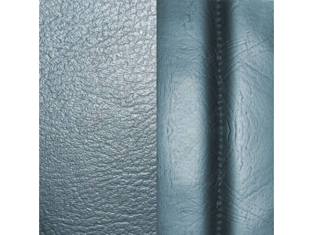 UPHOLSTERY SET, Front Buckets, Std, Light Blue, Madrid Grain Vinyl W/ Oxen Grain Vinyl Inserts