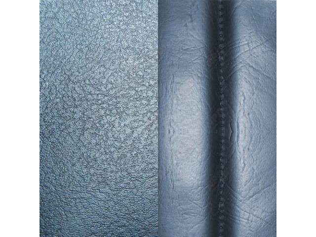 UPHOLSTERY SET, Front Buckets, Std, Dark Blue, Madrid Grain Vinyl W/ Oxen Grain Vinyl Inserts