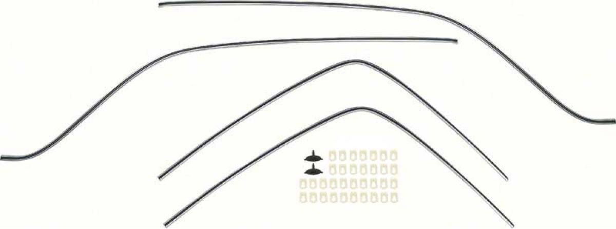 1969 Camaro, Vinyl Top Molding Set, 4 Piece Set with Hardware, GM Licensed